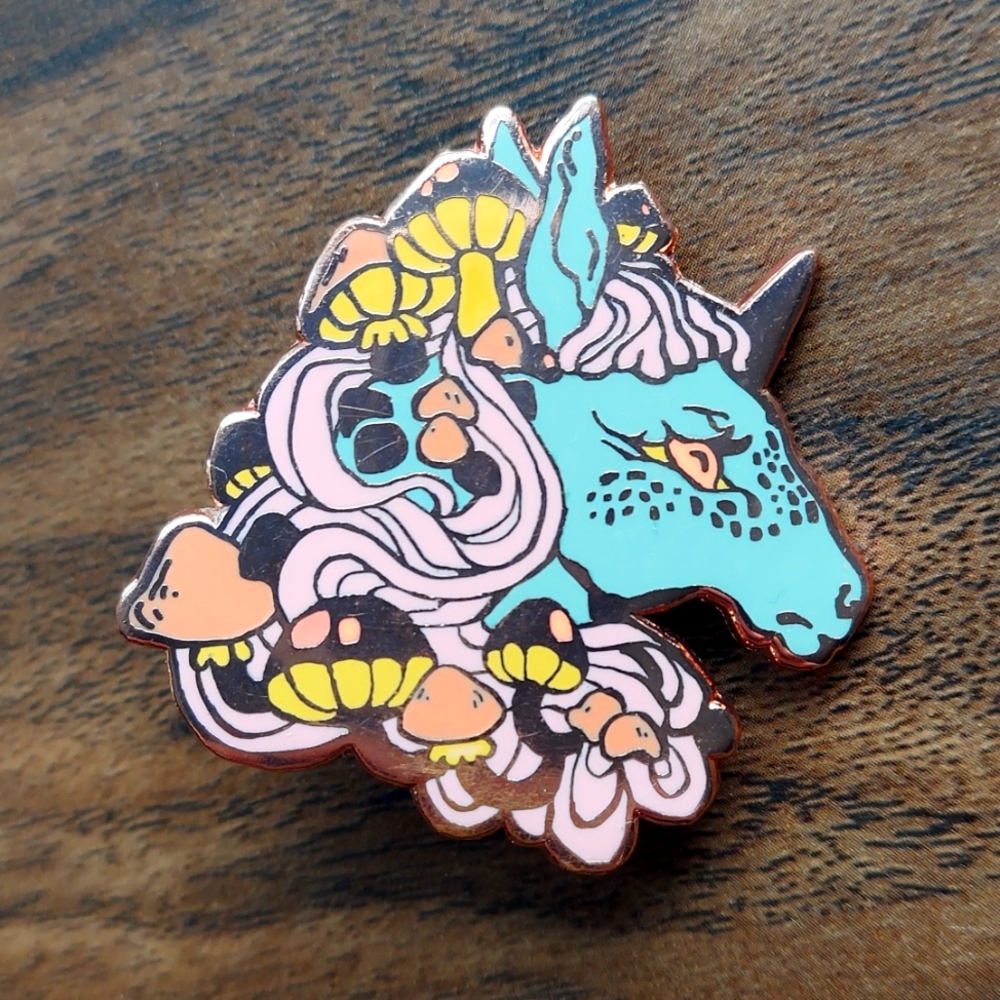Gawki Mushroom Unicorn Pin